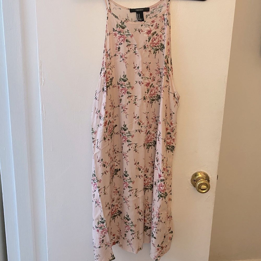 Forever 21 Spaghetti Strap Rose Pink Floral Dress